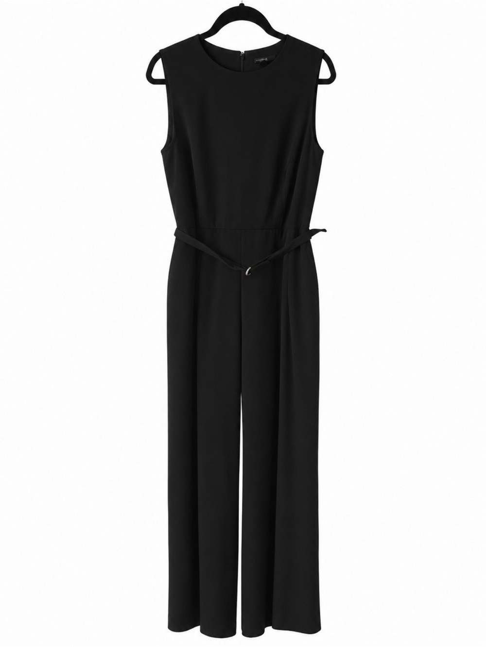 Ann Taylor Black Sleeveless Belted Jumpsuit